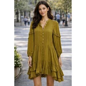 Free People One Flowy Green Dress Size Medium